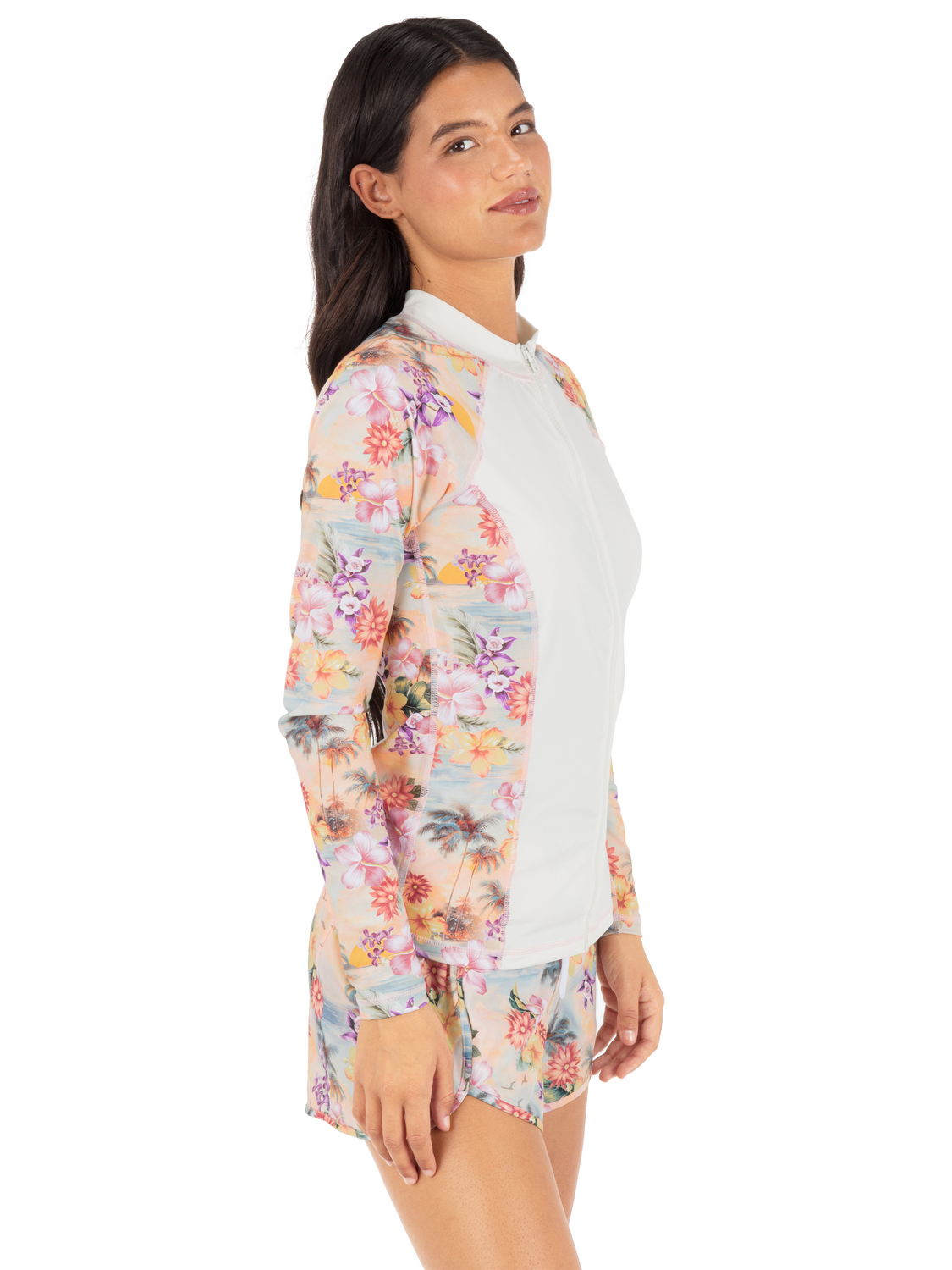 Scenic Sunset Long Sleeve Front Zip Rashguard