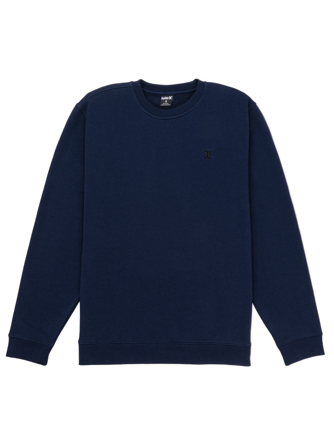 A navy blue long sleeve crew neck sweatshirt.