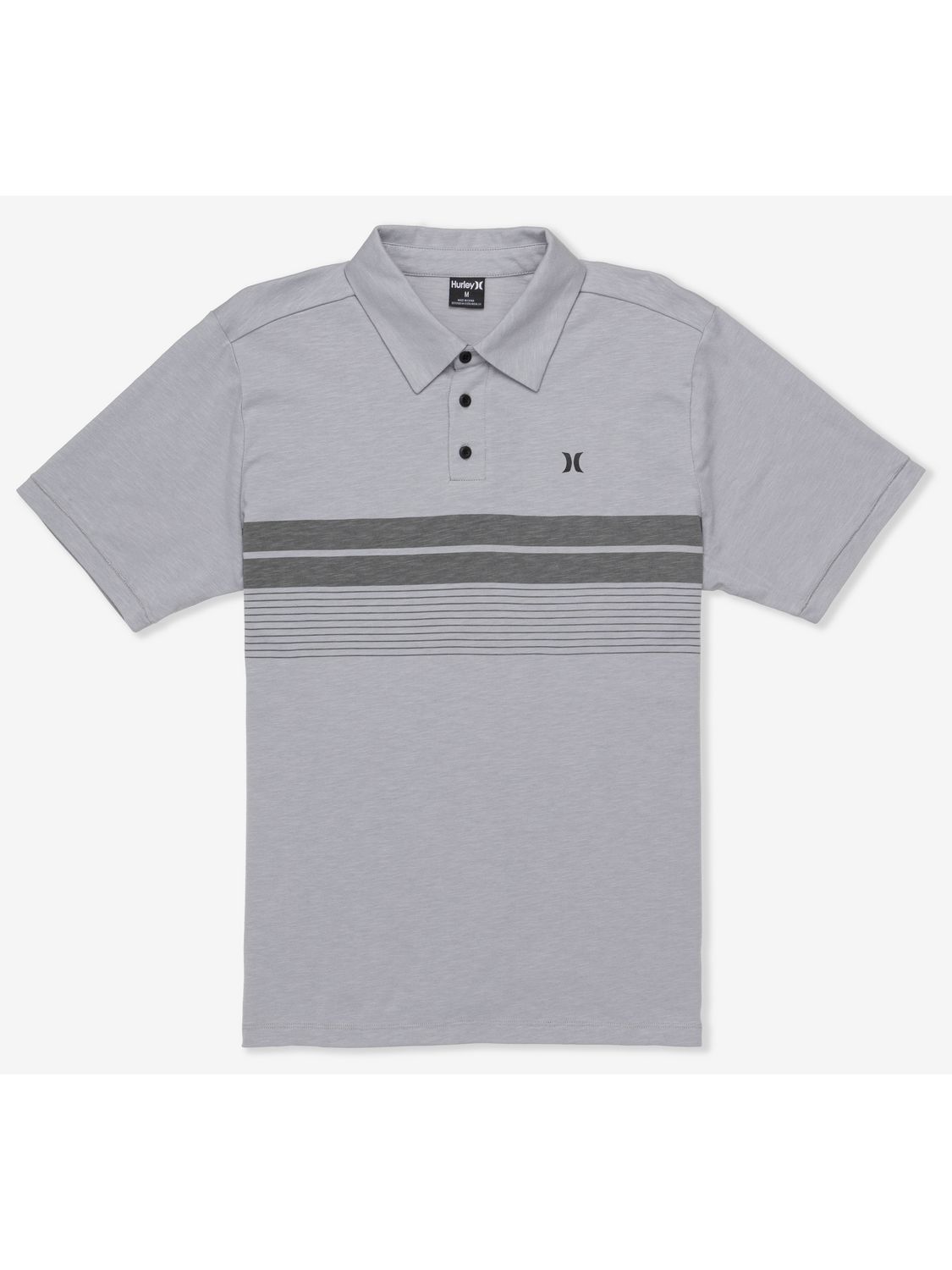 Printed Stripe Slub Polo Short Sleeve