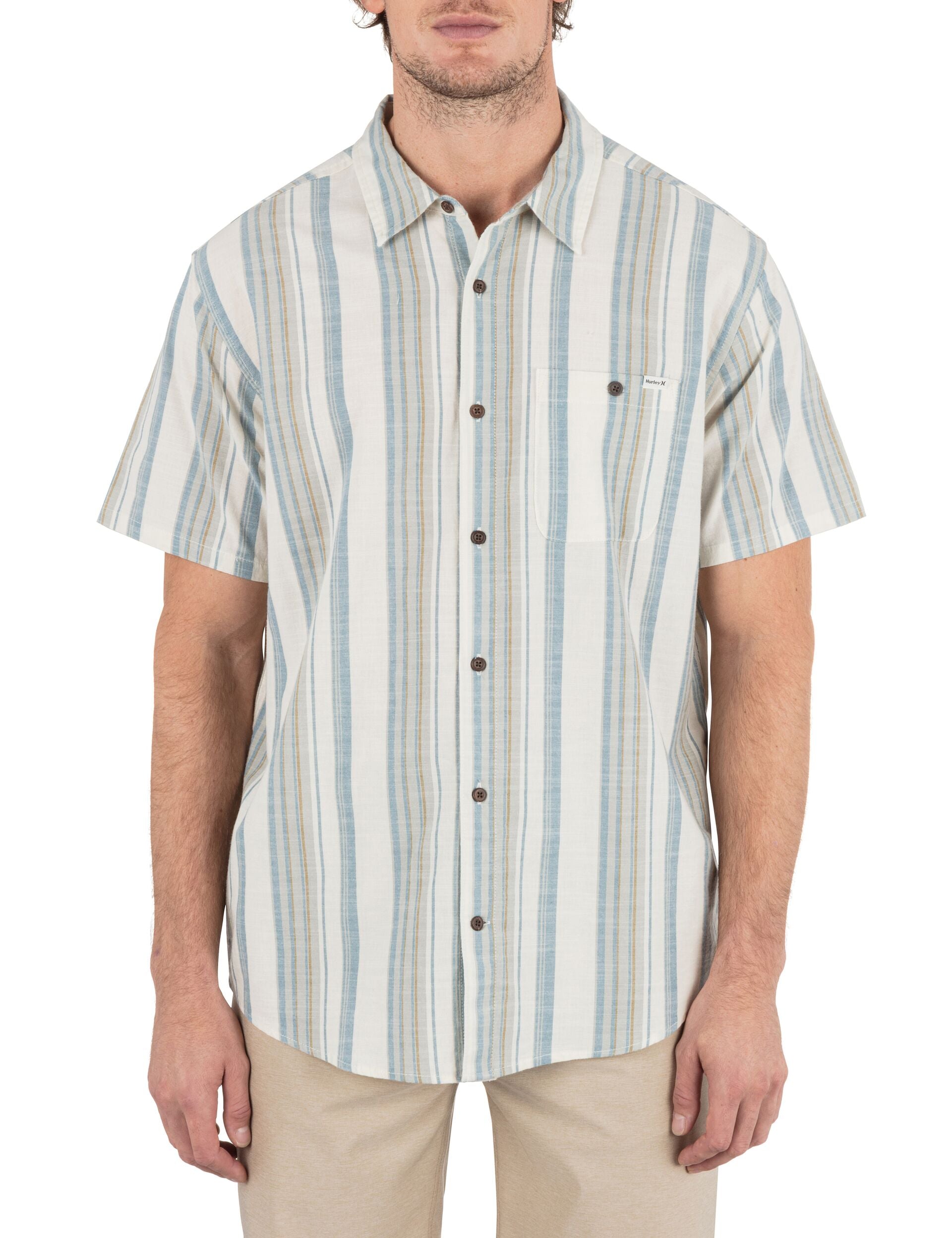 hurley dress shirts Amazon.com: Hurley mens One and Only Textured Long Sleeve Up Button Down Shirt, Black, Medium US : Clothing, Shoes & Jewelry