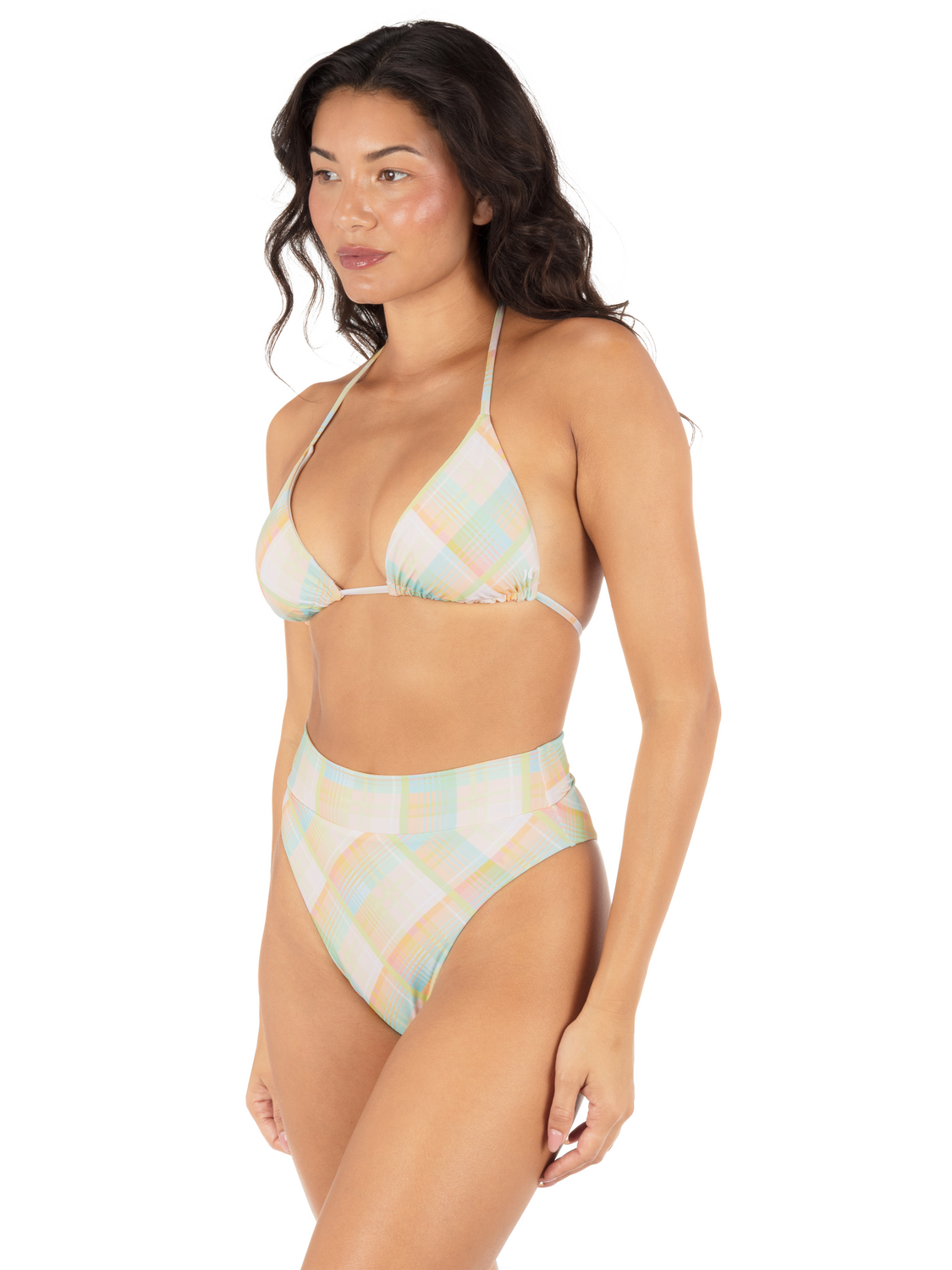 Vacay Plaid Classic Triangle Top