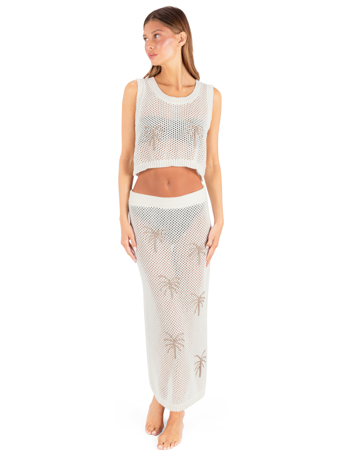 Embroidered Crochet Jacquard Tank