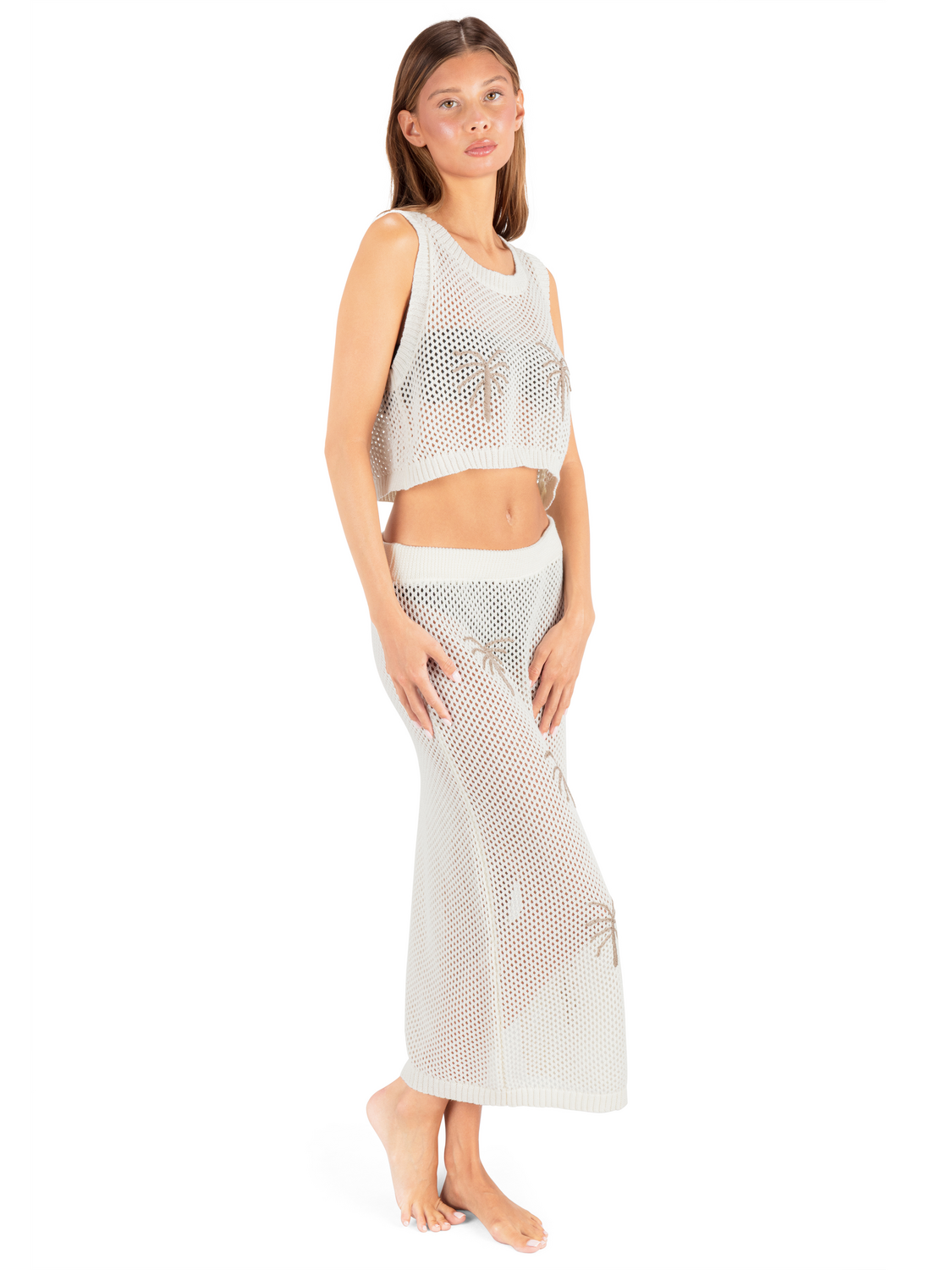 Embroidered Crochet Skirt