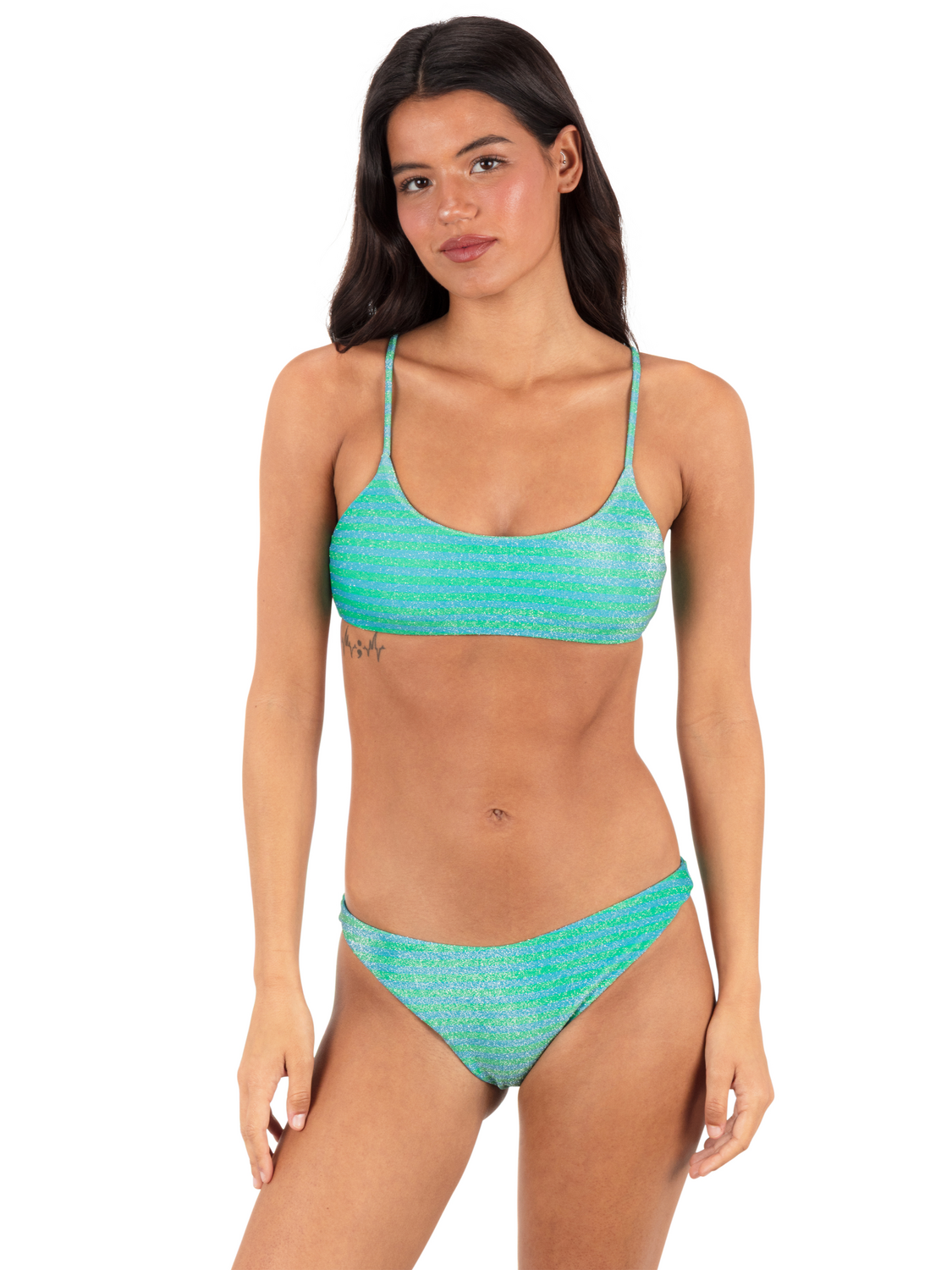 Shine Stripe Scoop Front Bralette