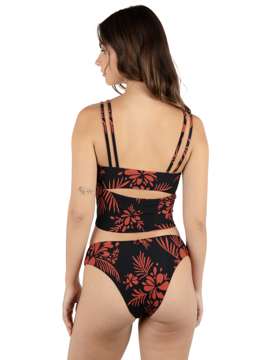 Hidden Tropical Banded Moderate Bikini Bottom
