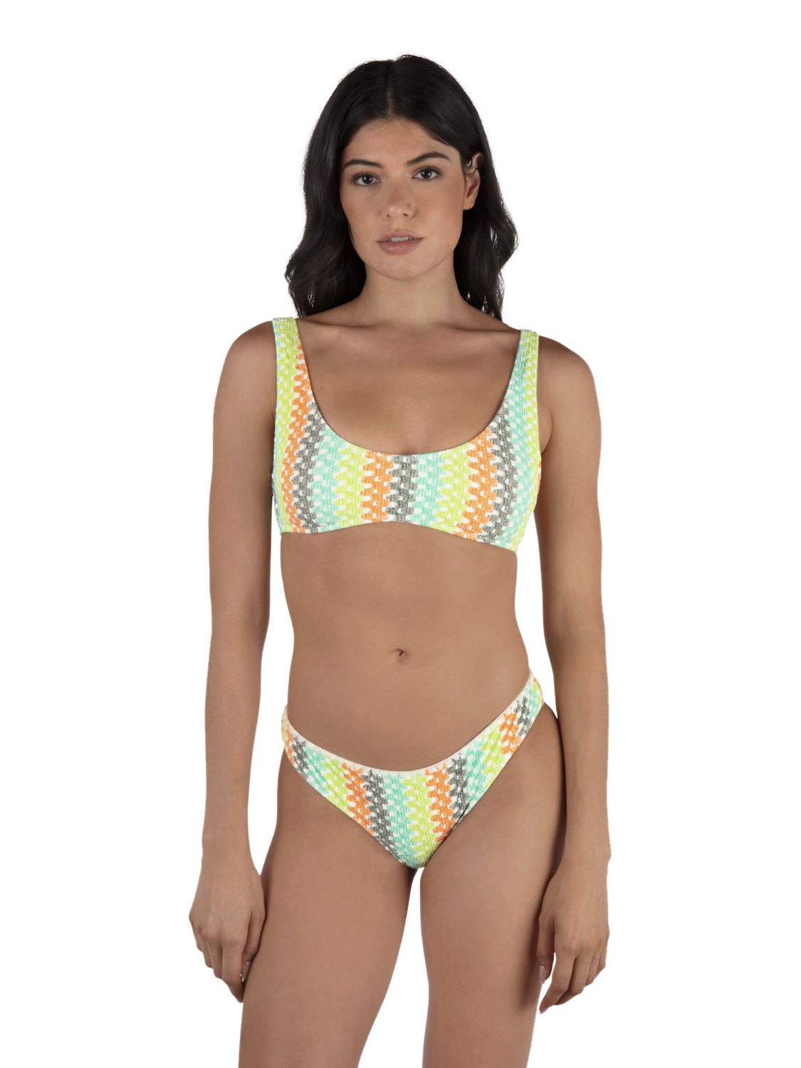 Stripe Crochet Scrunch Bralette