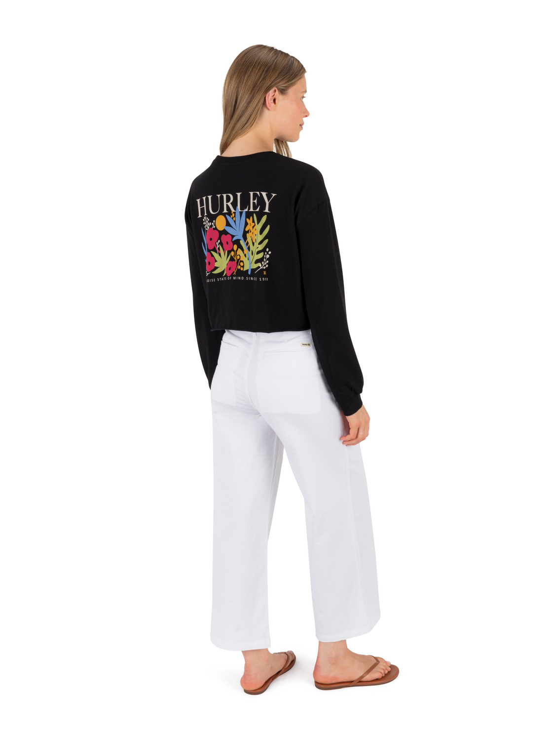 Floreal Long Sleeve Crop T-Shirt