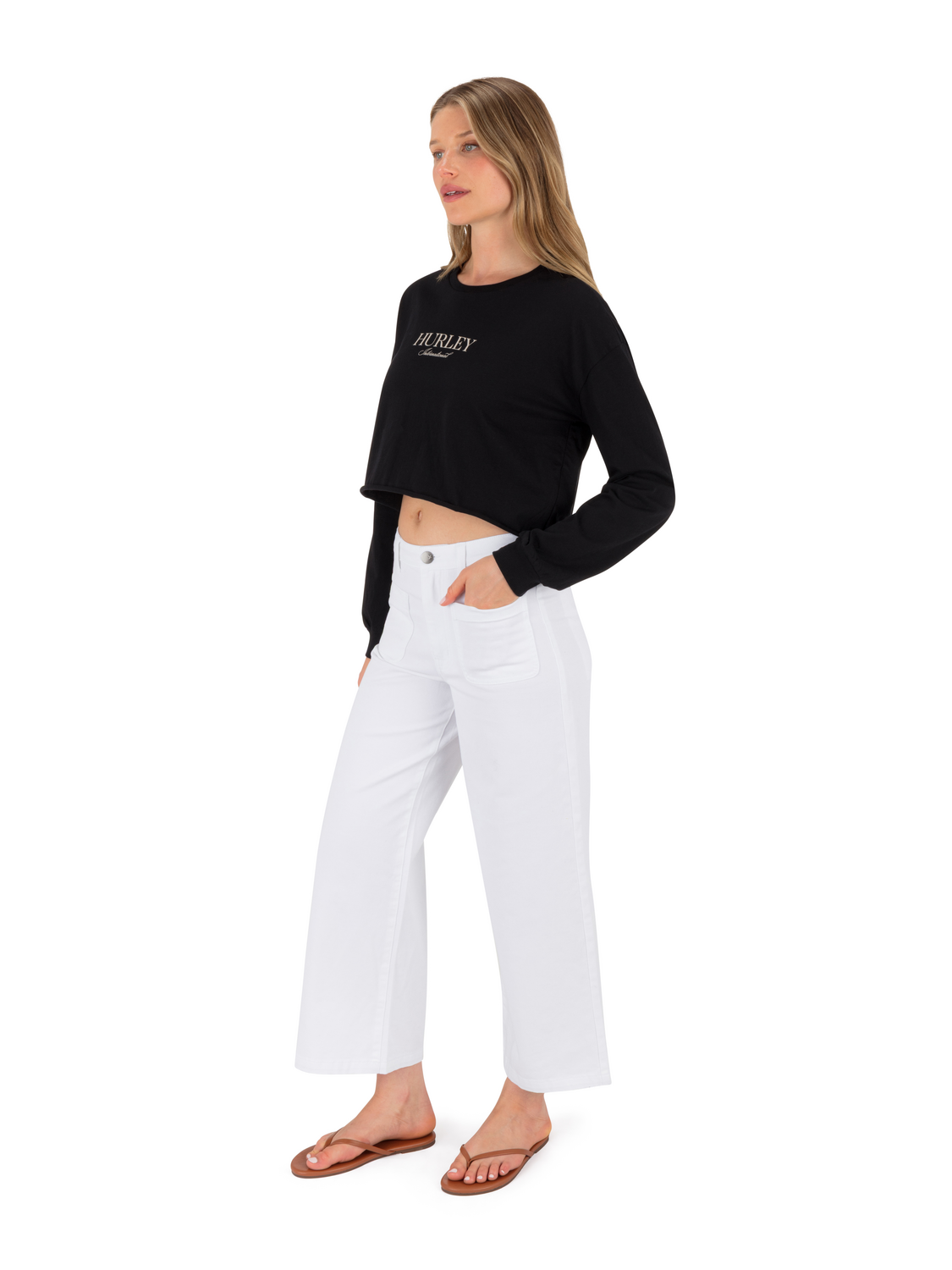 Floreal Long Sleeve Crop T-Shirt