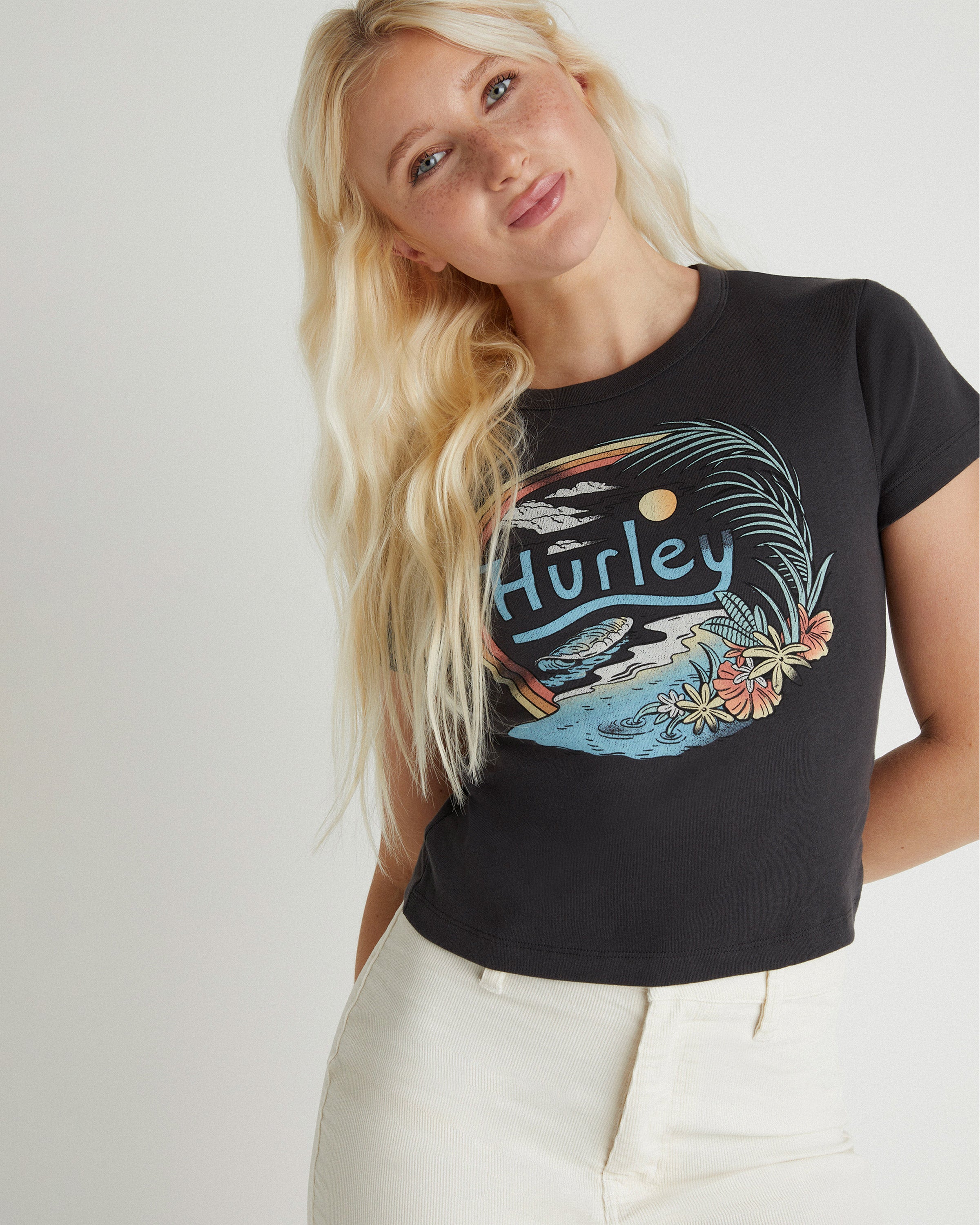 Hurley Welcome To Paradise t-shirt in green Hurley Welcome To Paradise t-shirt in green