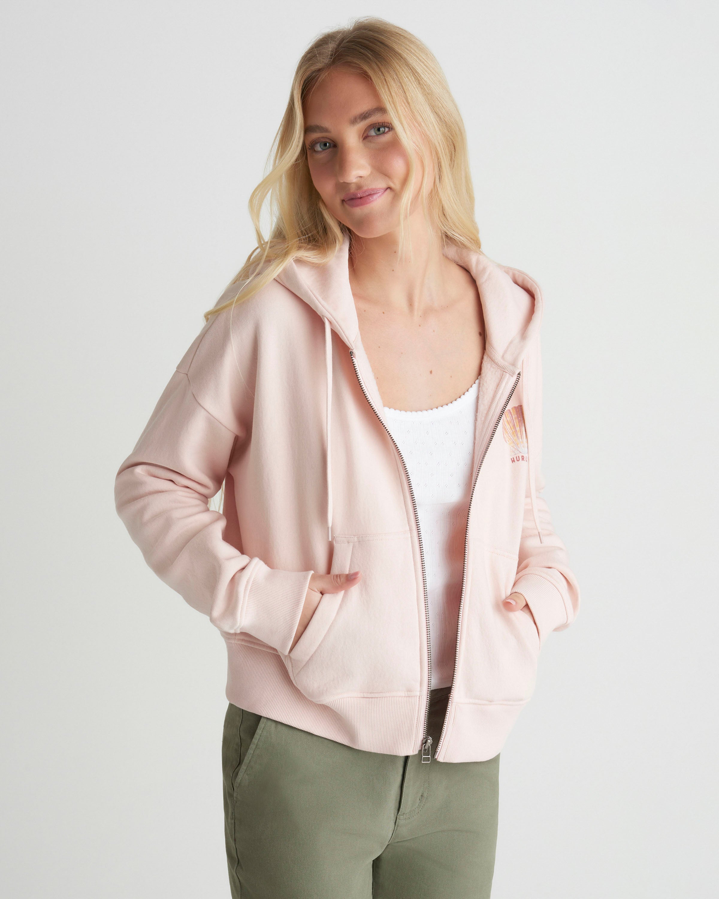 Shell Yeah Crop Zip Hoodie