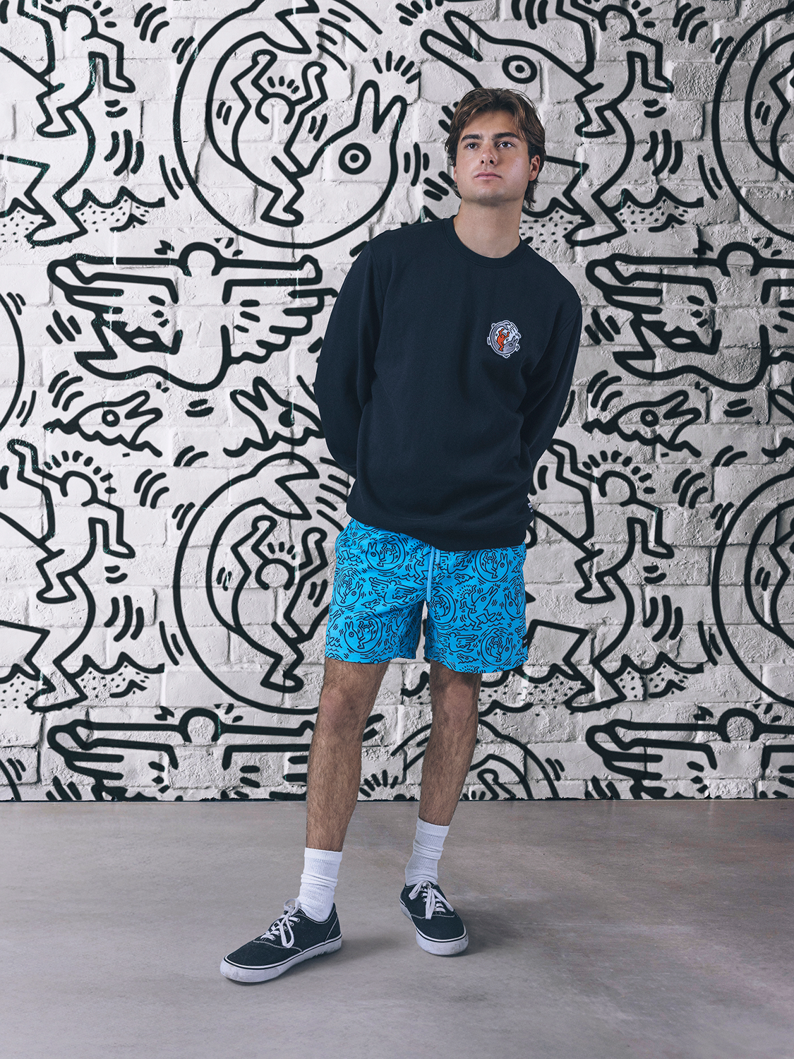 Hurley x Keith Haring Dolphin Ride Crewneck Sweatshirt