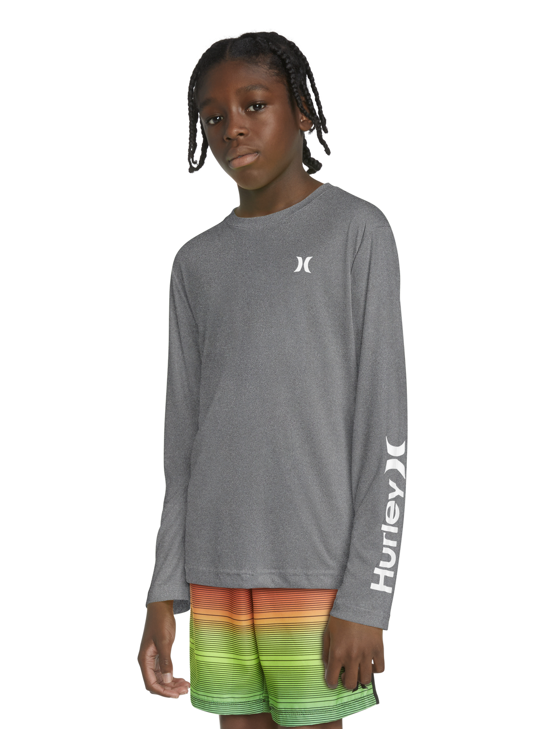 Boys' Icon Heathered UPF Long Sleeve Top