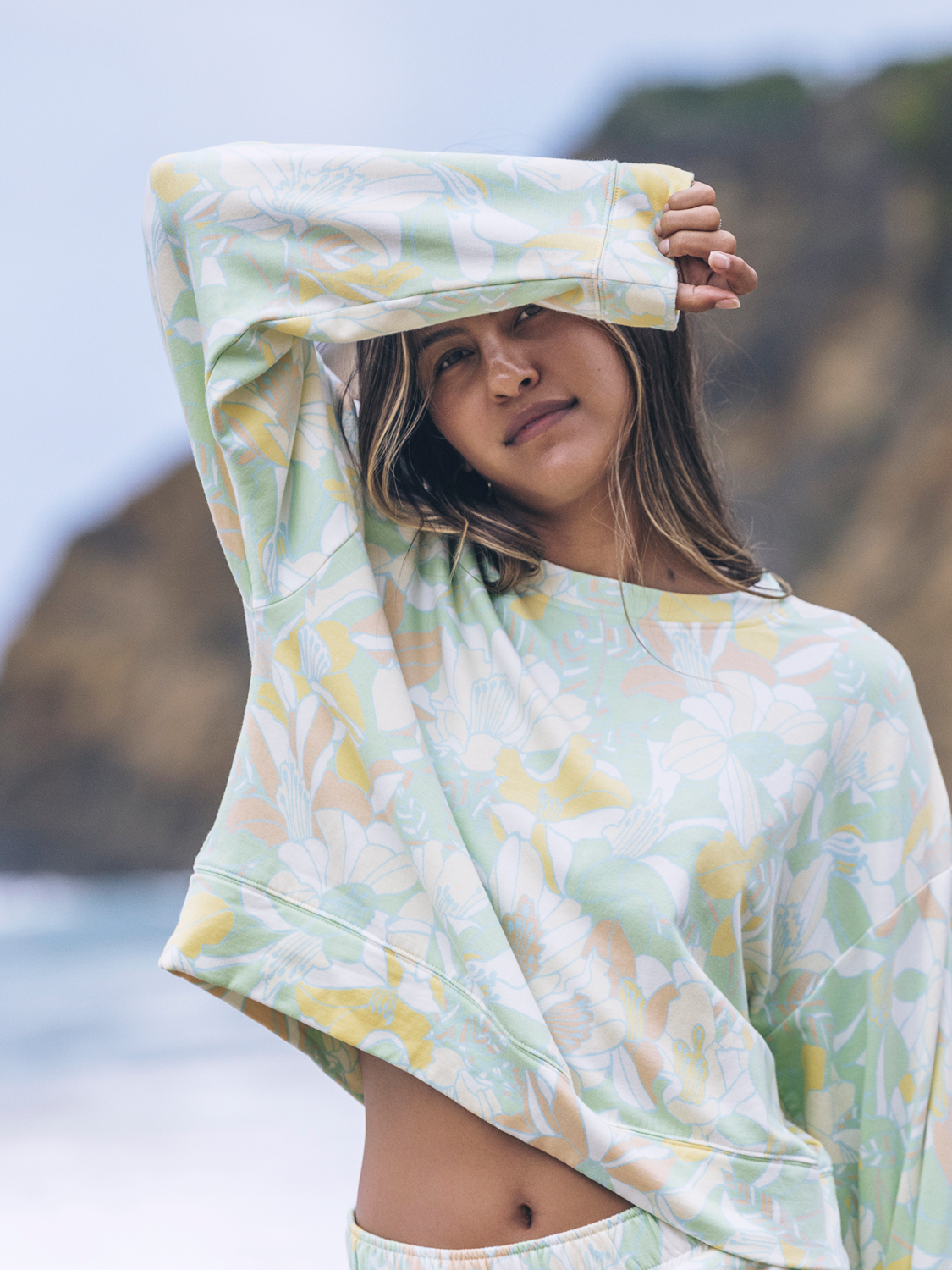 Safari Floral Boxy Crew