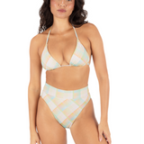 Vacay Plaid Cheeky High Waist Bottom