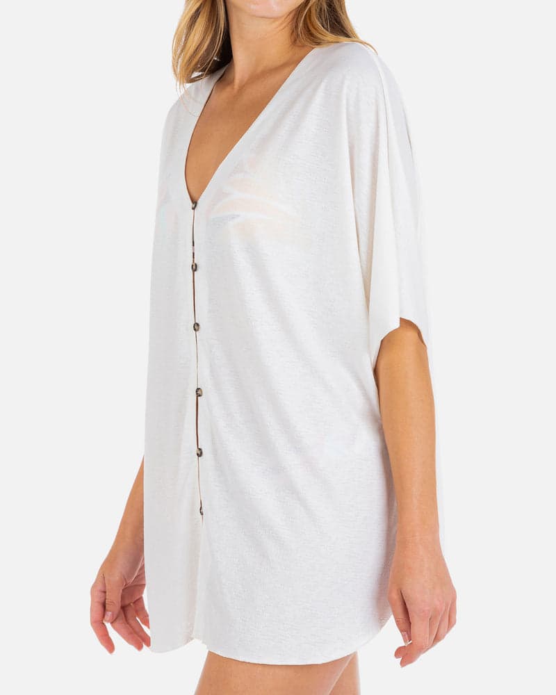 Solid Button Front Tunic