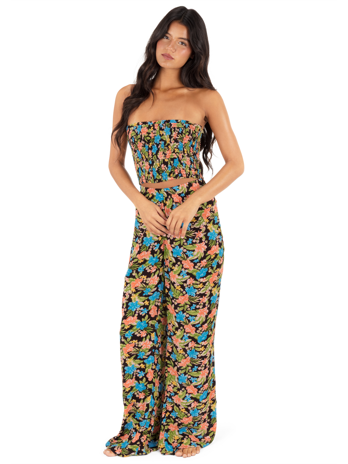 Miami Garden Smocked Crop Top