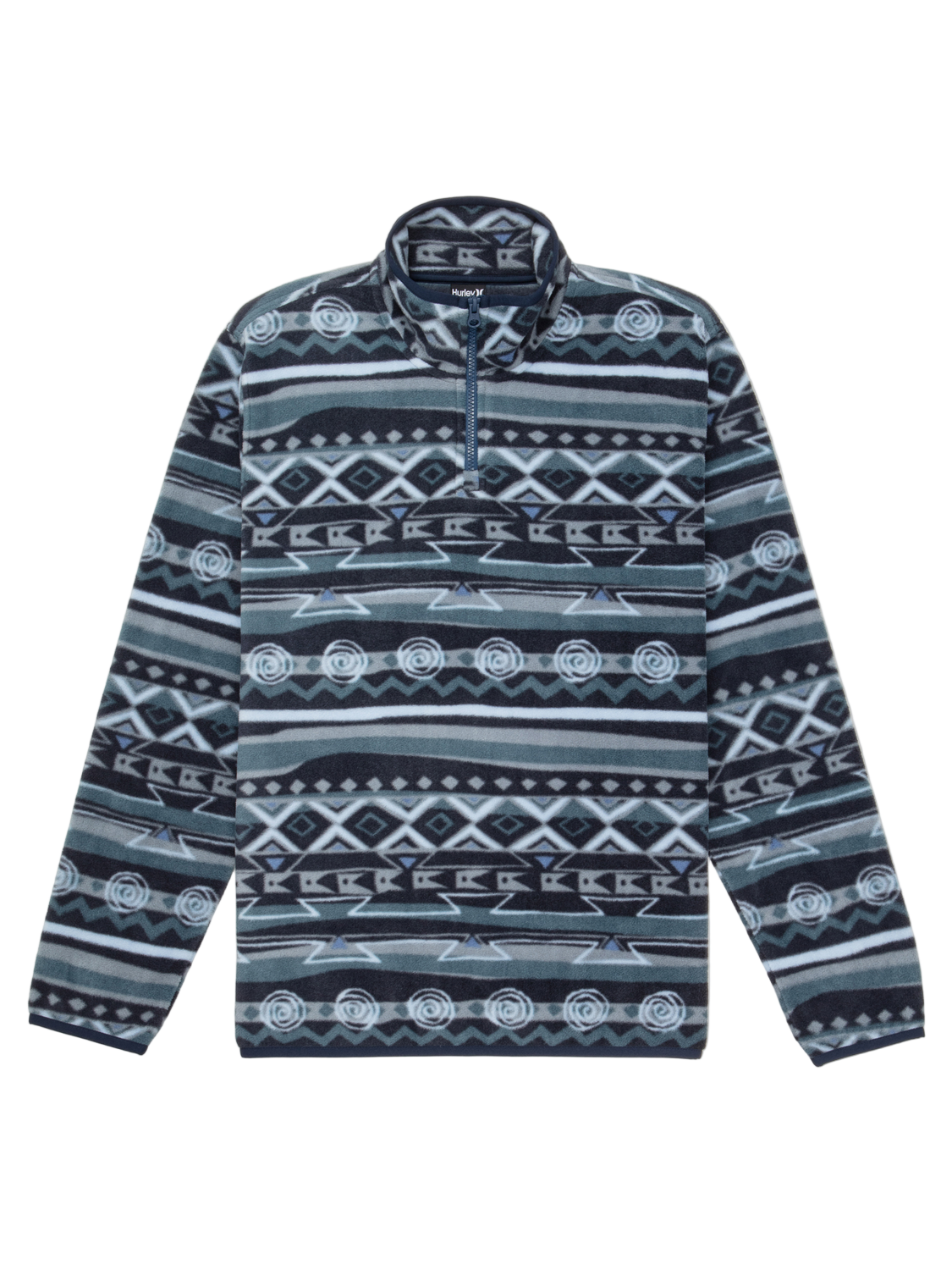 Patterned long-sleeve shirt on a white background