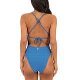 Wave Jacquard Stripe Cheeky One Piece