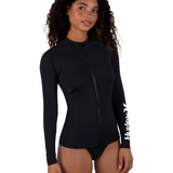 One and Only Solid Long Sleeve Zip Front Rashguard