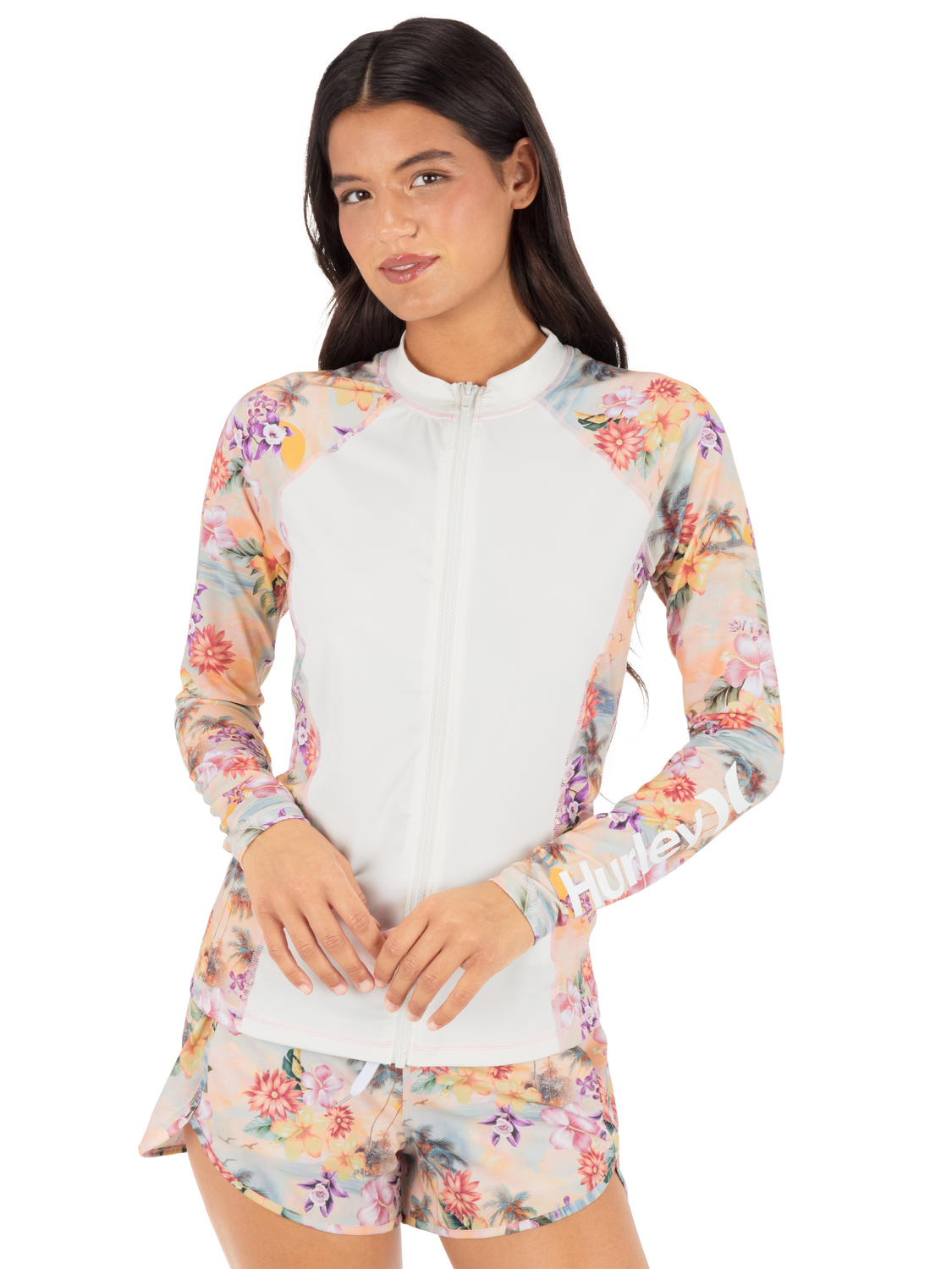 Scenic Sunset Long Sleeve Front Zip Rashguard
