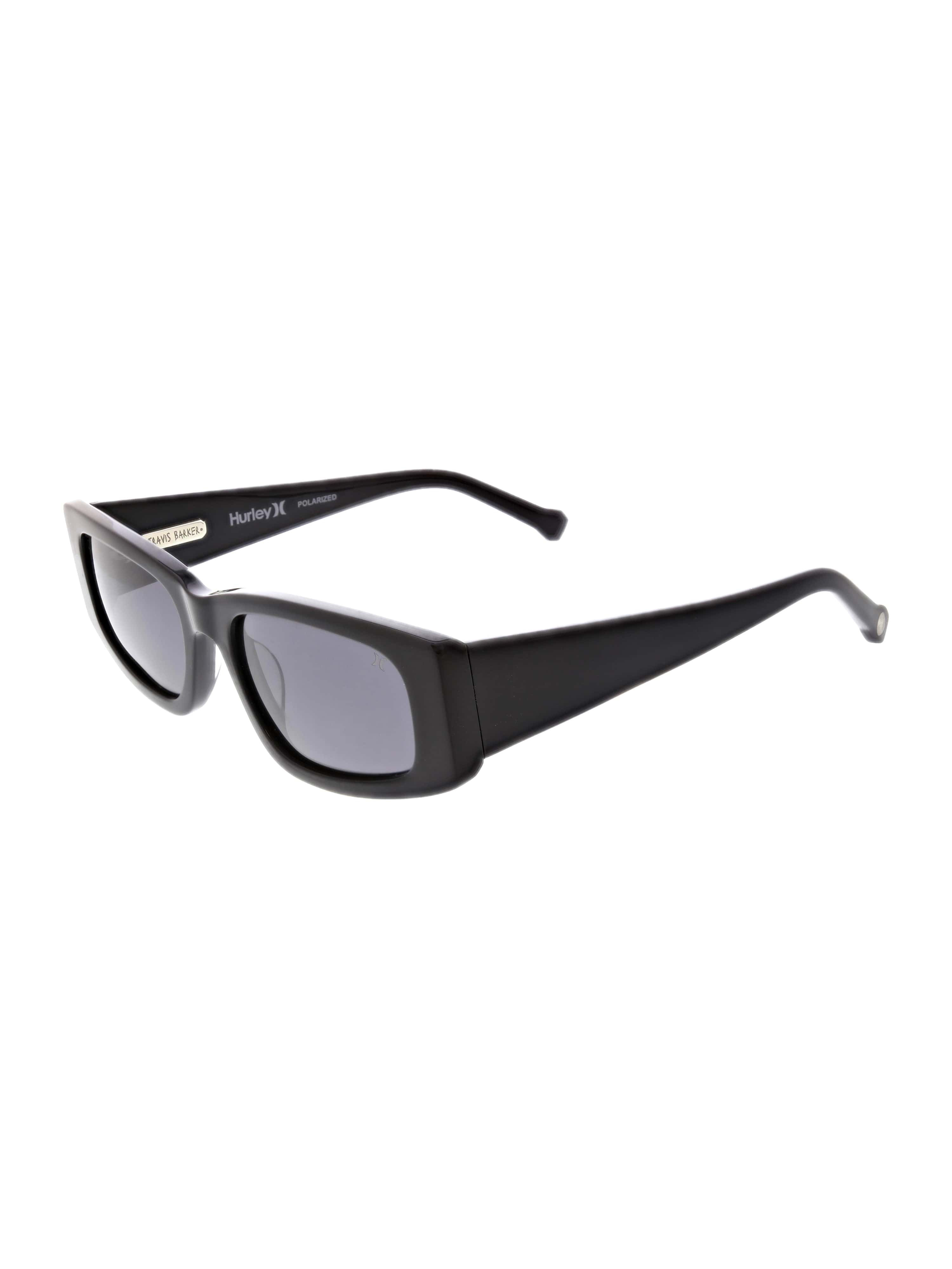 Black sunglasses with 'Hurley' branding on a white background
