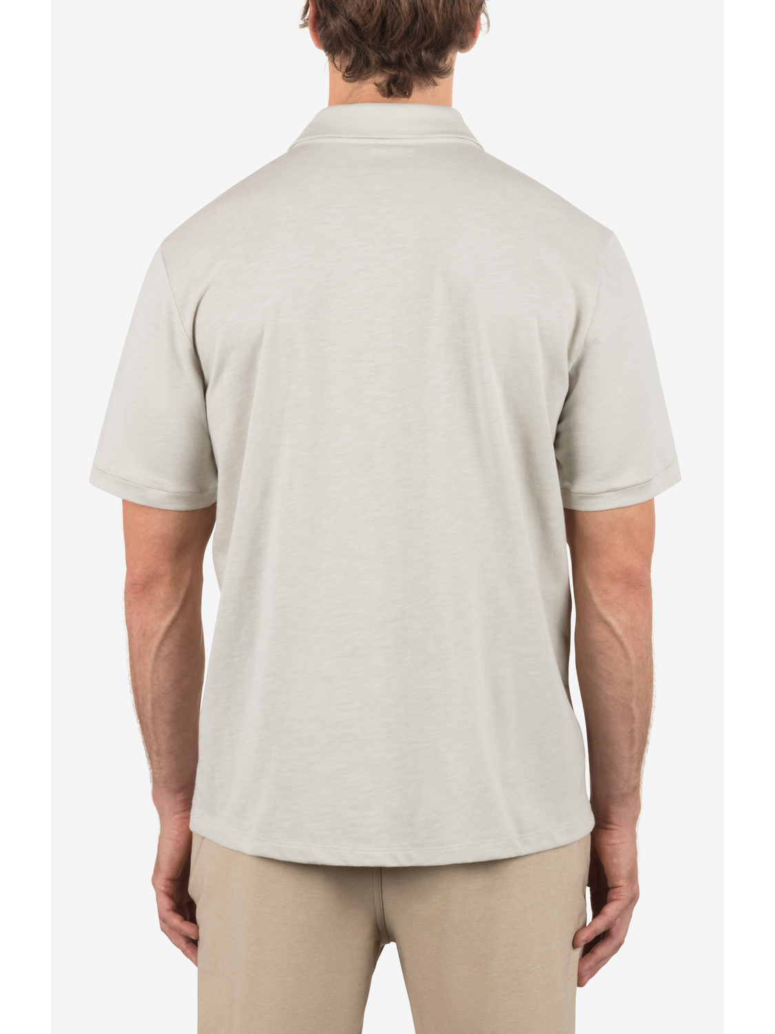 Printed Stripe Slub Short Sleeve Polo