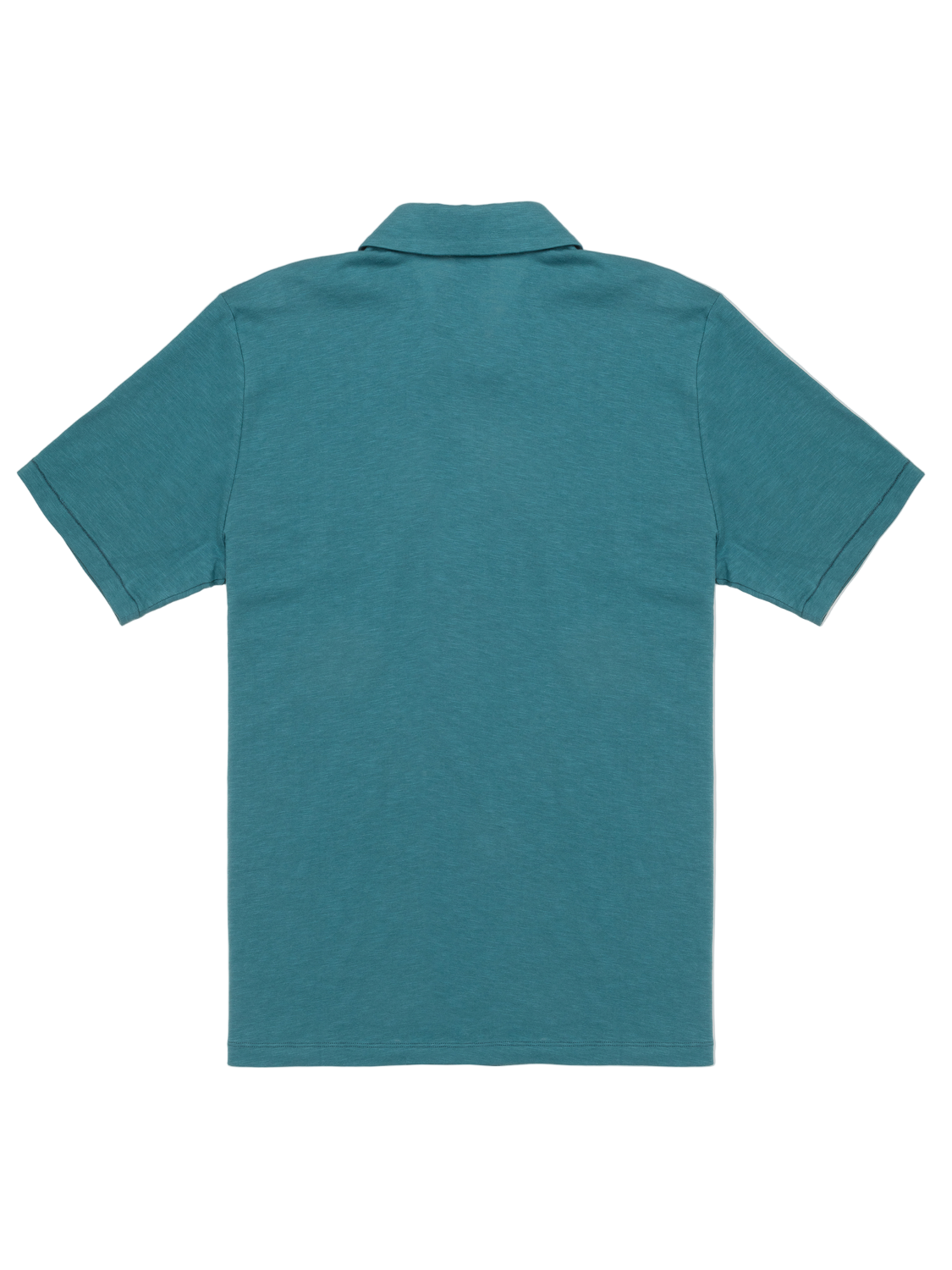 Teal polo shirt on a white background