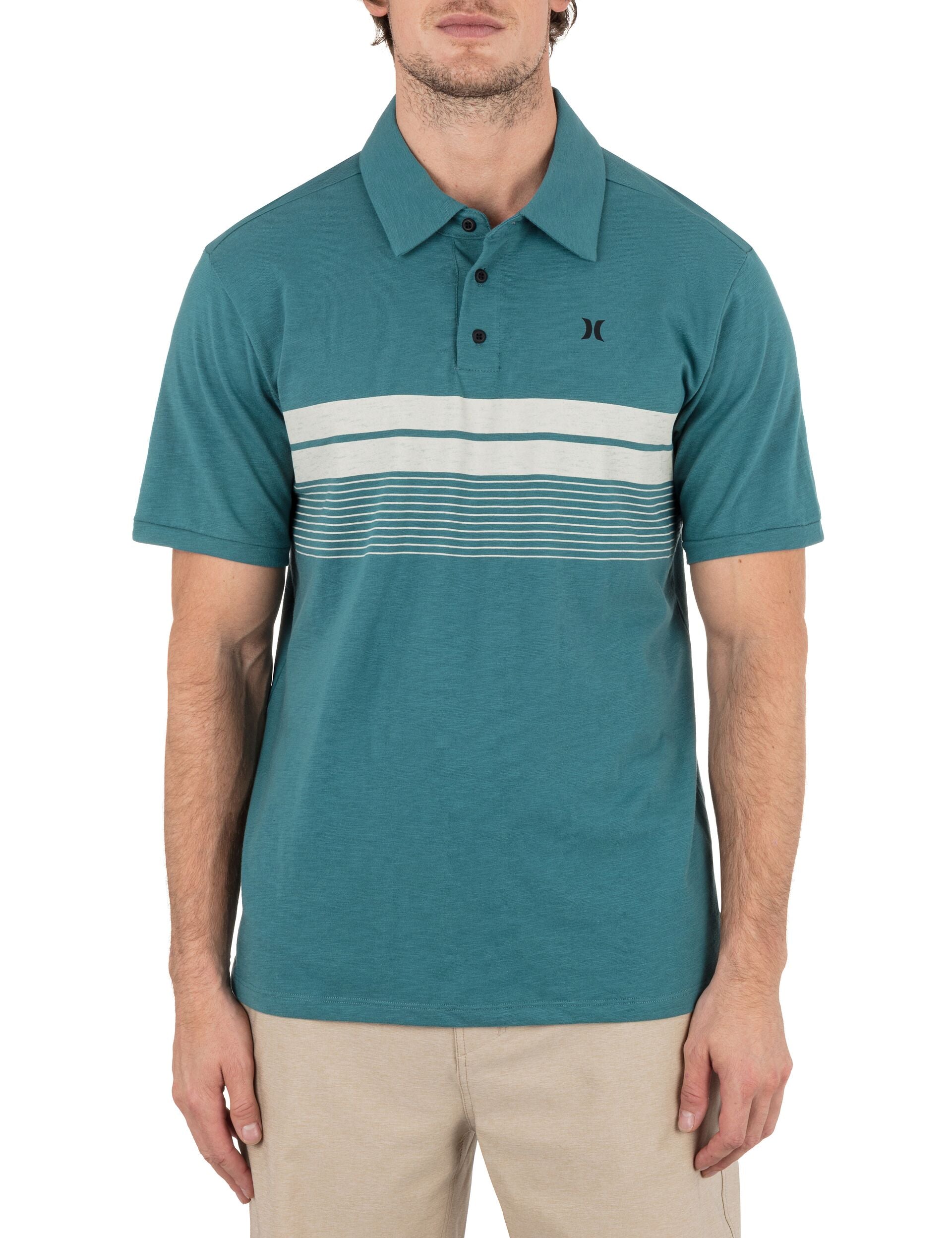Printed Stripe Slub Polo Short Sleeve