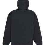 Black hoodie shown from the back on a white background