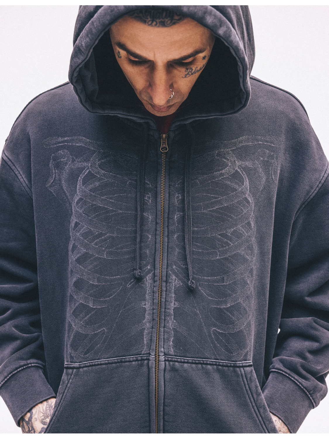 Hurley x Travis Barker Bones Zip Hoodie