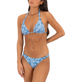 Denim Paisley Knot Triangle Bikini Top