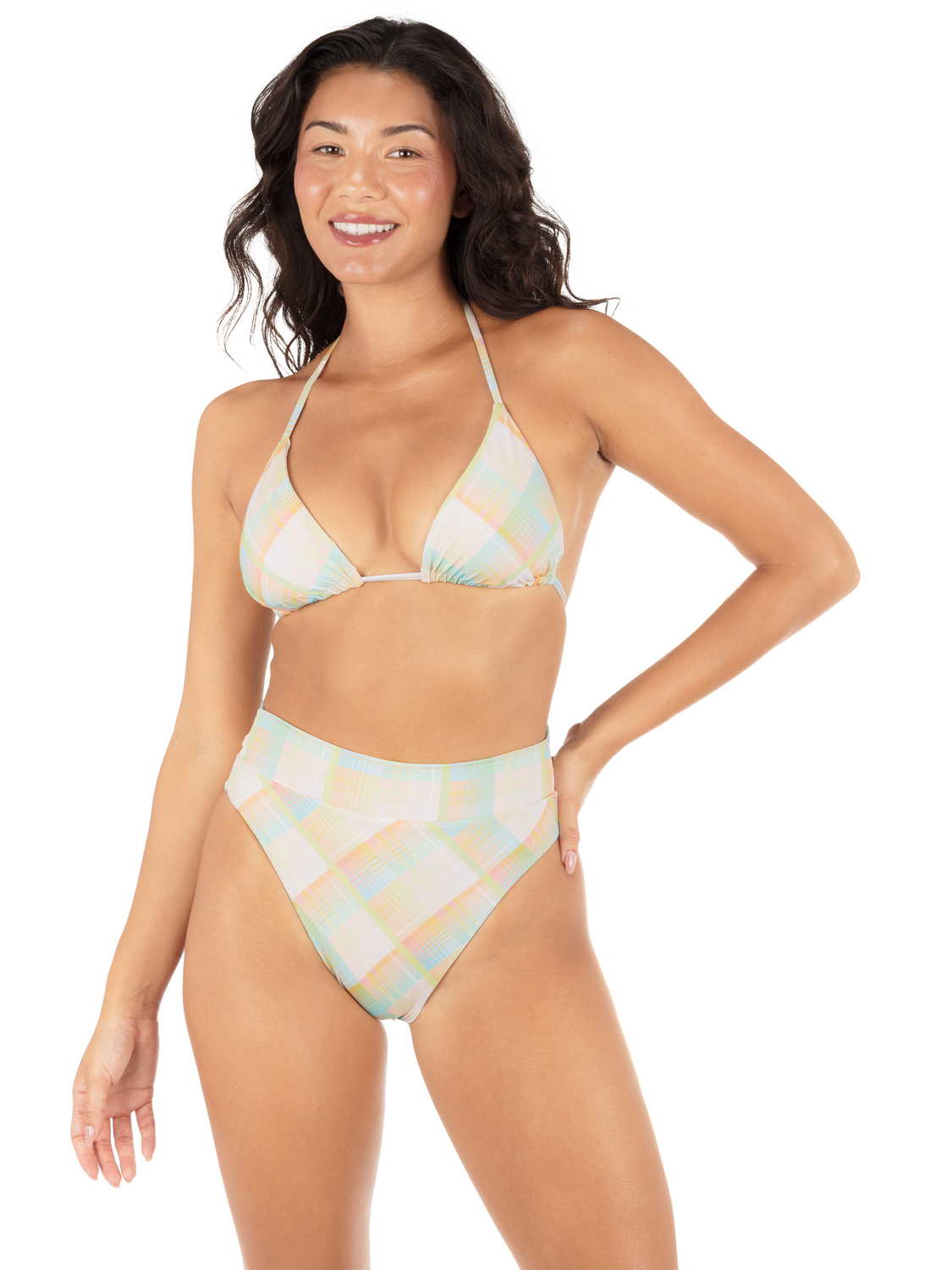 Vacay Plaid Classic Triangle Top