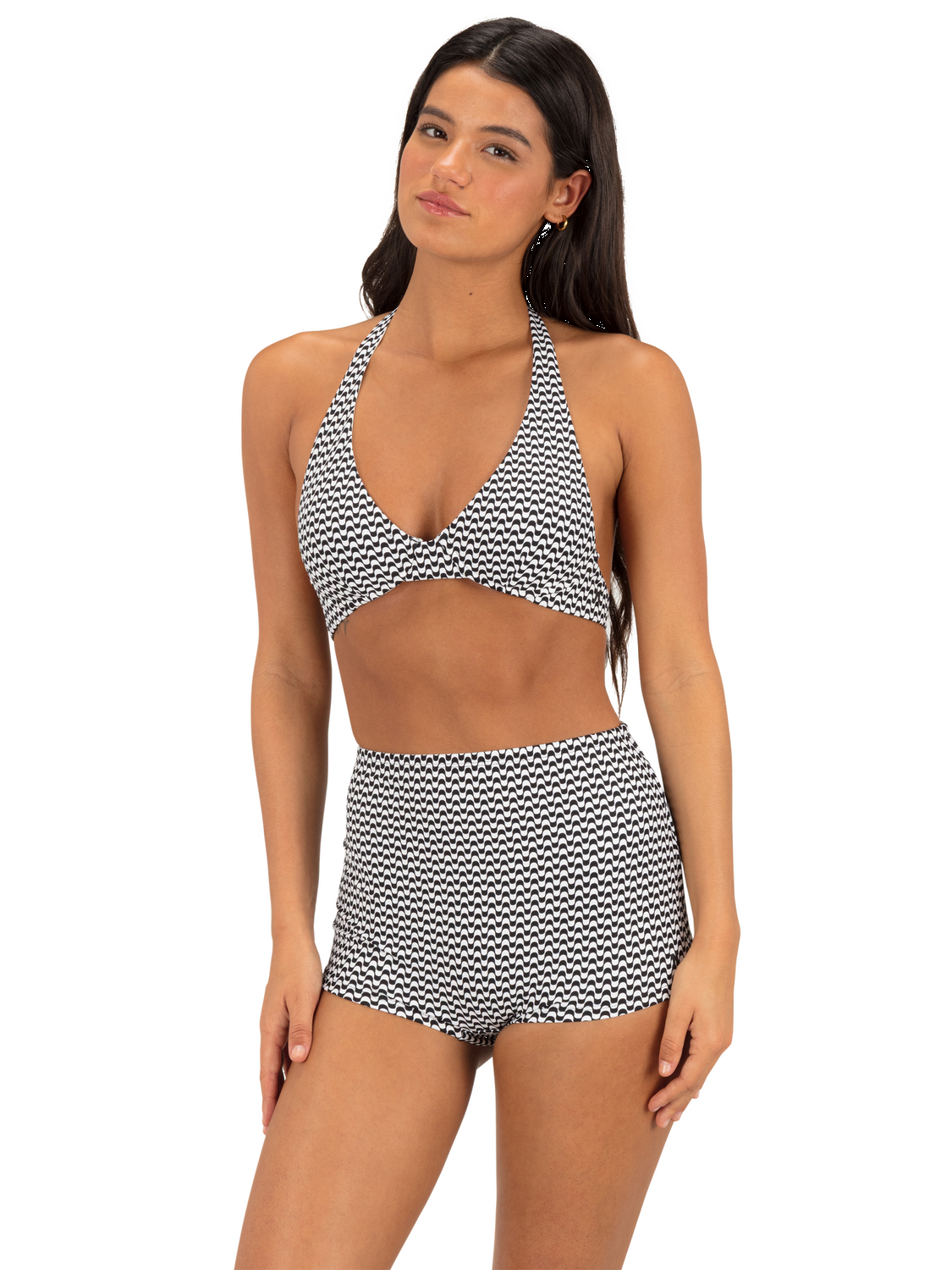 Max Poptic Stripe Soft Cup Halter Top