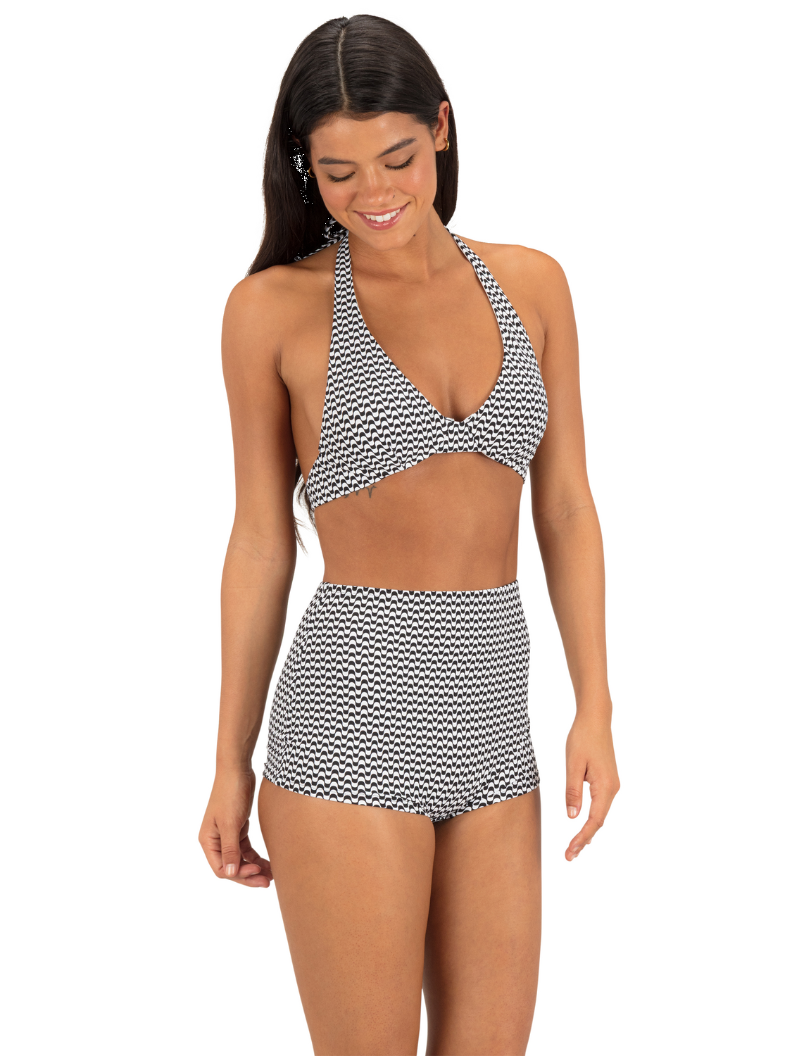 Max Poptic Stripe Soft Cup Halter Top
