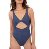 New Wave Jacquard Twist Front Cheeky One Piece