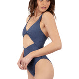 New Wave Jacquard Twist Front Cheeky One Piece