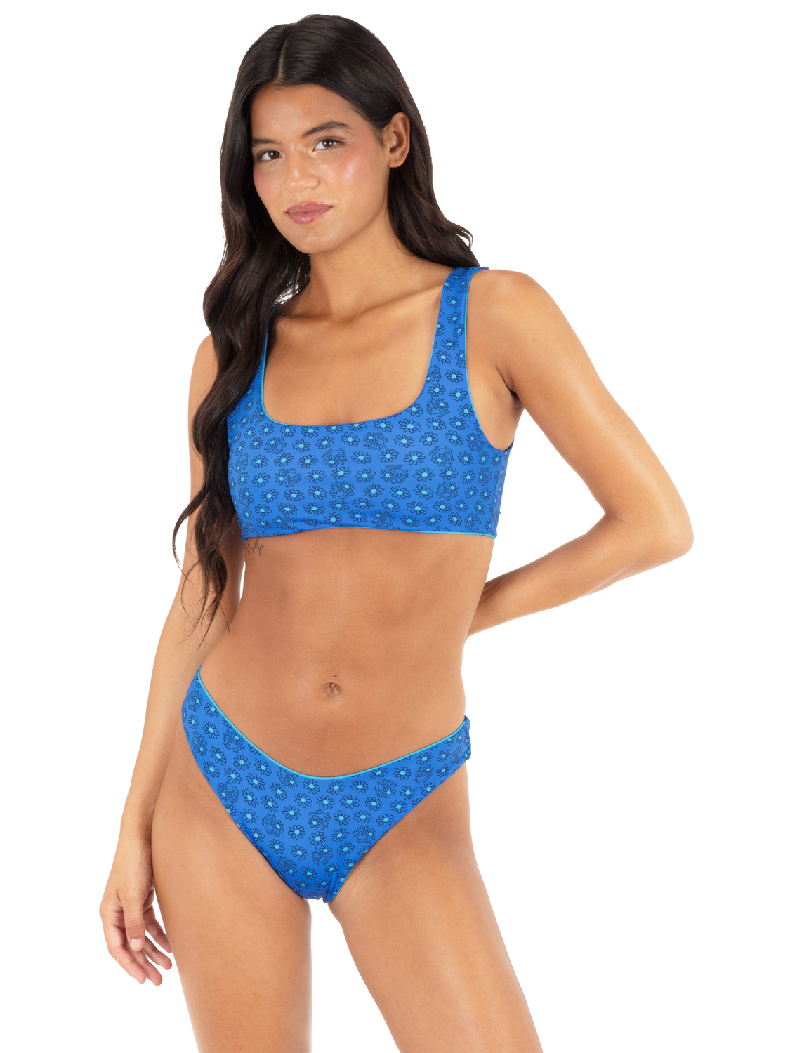 Hurley x Keith Haring Reversible Dancing Daisies Cheeky Bikini Bottom