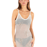 Embroidered Crochet Mini Dress