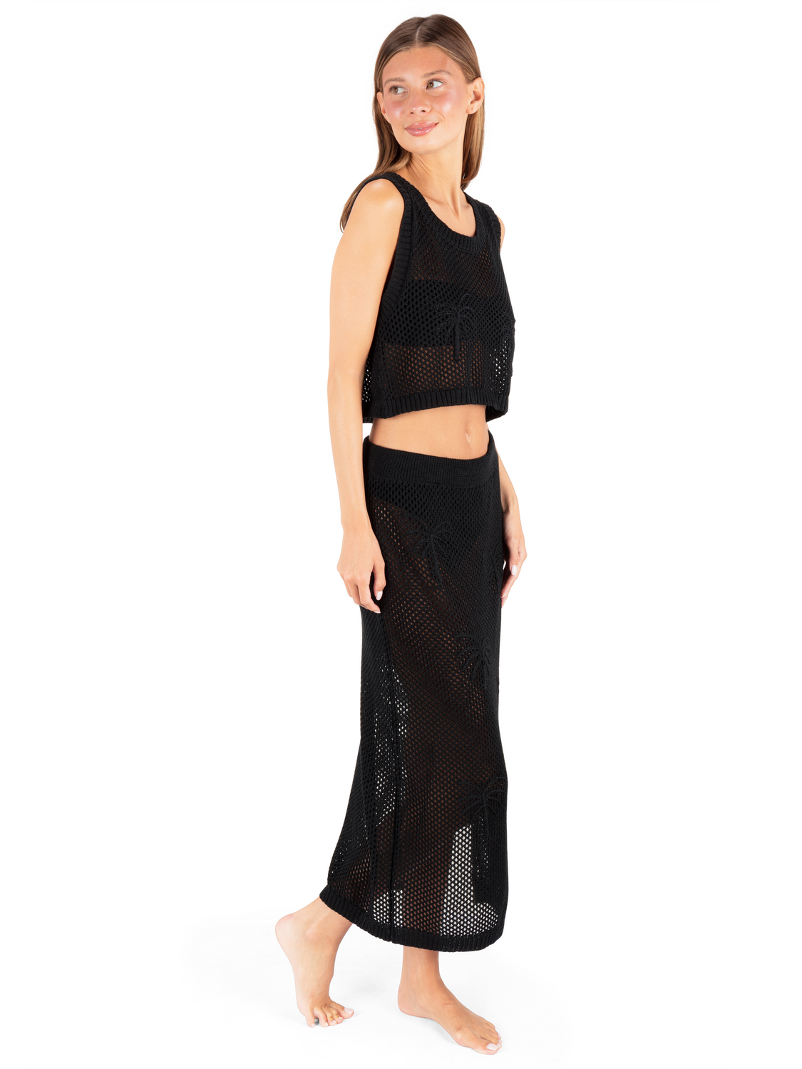 Embroidered Crochet Jacquard Tank