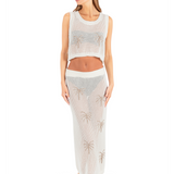 Embroidered Crochet Jacquard Tank