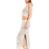 Embroidered Crochet Jacquard Tank