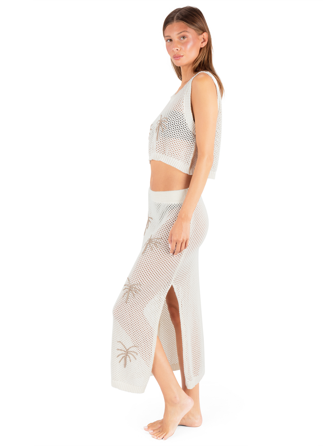 Embroidered Crochet Jacquard Tank