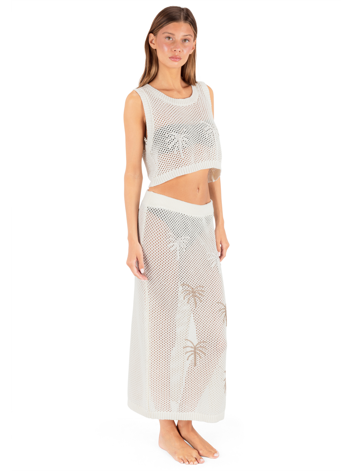 Embroidered Crochet Jacquard Tank