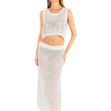 Embroidered Crochet Skirt