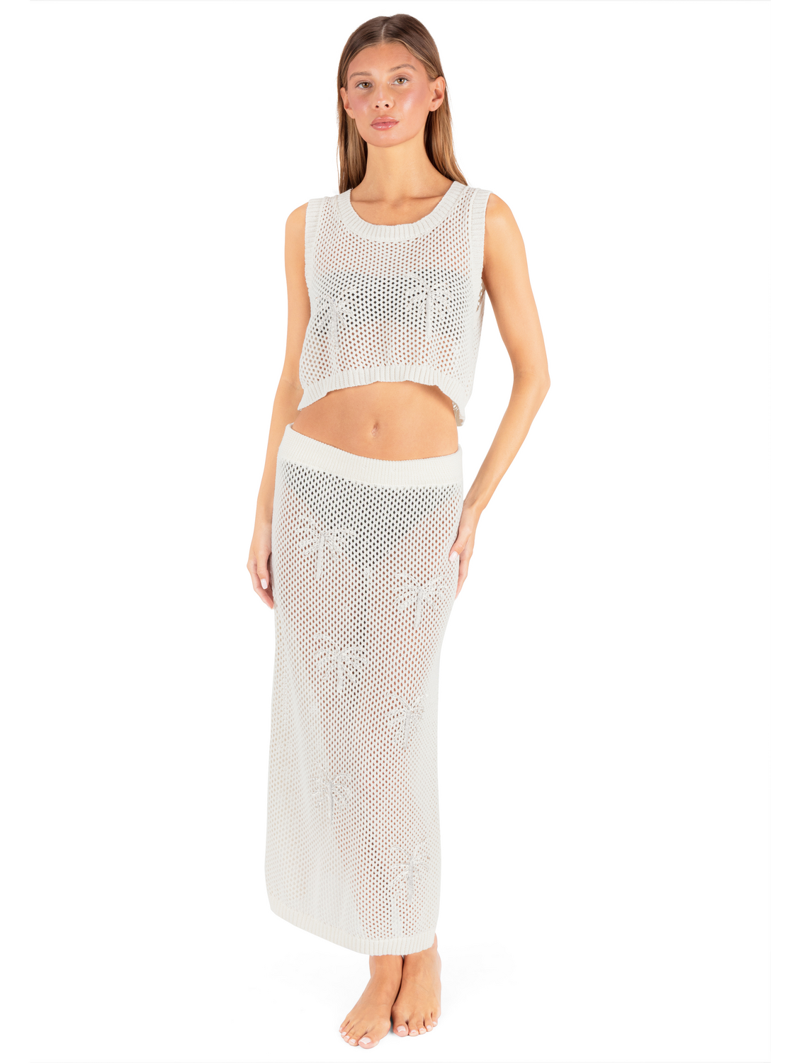 Embroidered Crochet Skirt