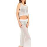 Embroidered Crochet Skirt