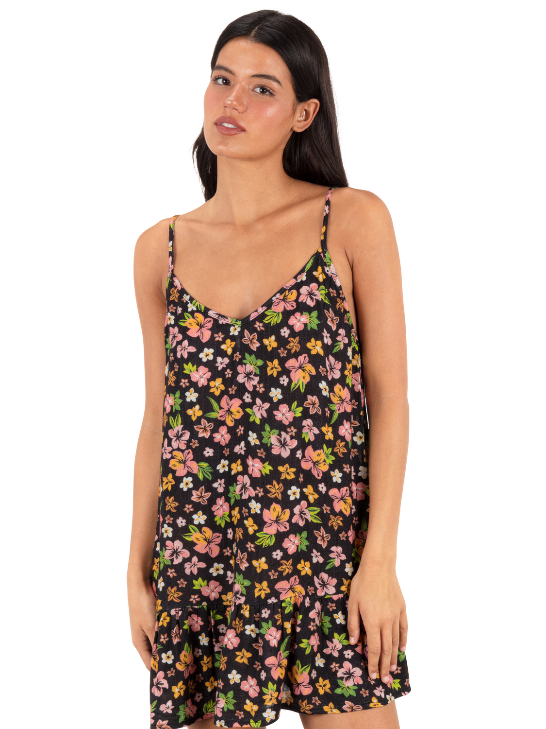 Hibiscus Dream V Neck Mini Dress