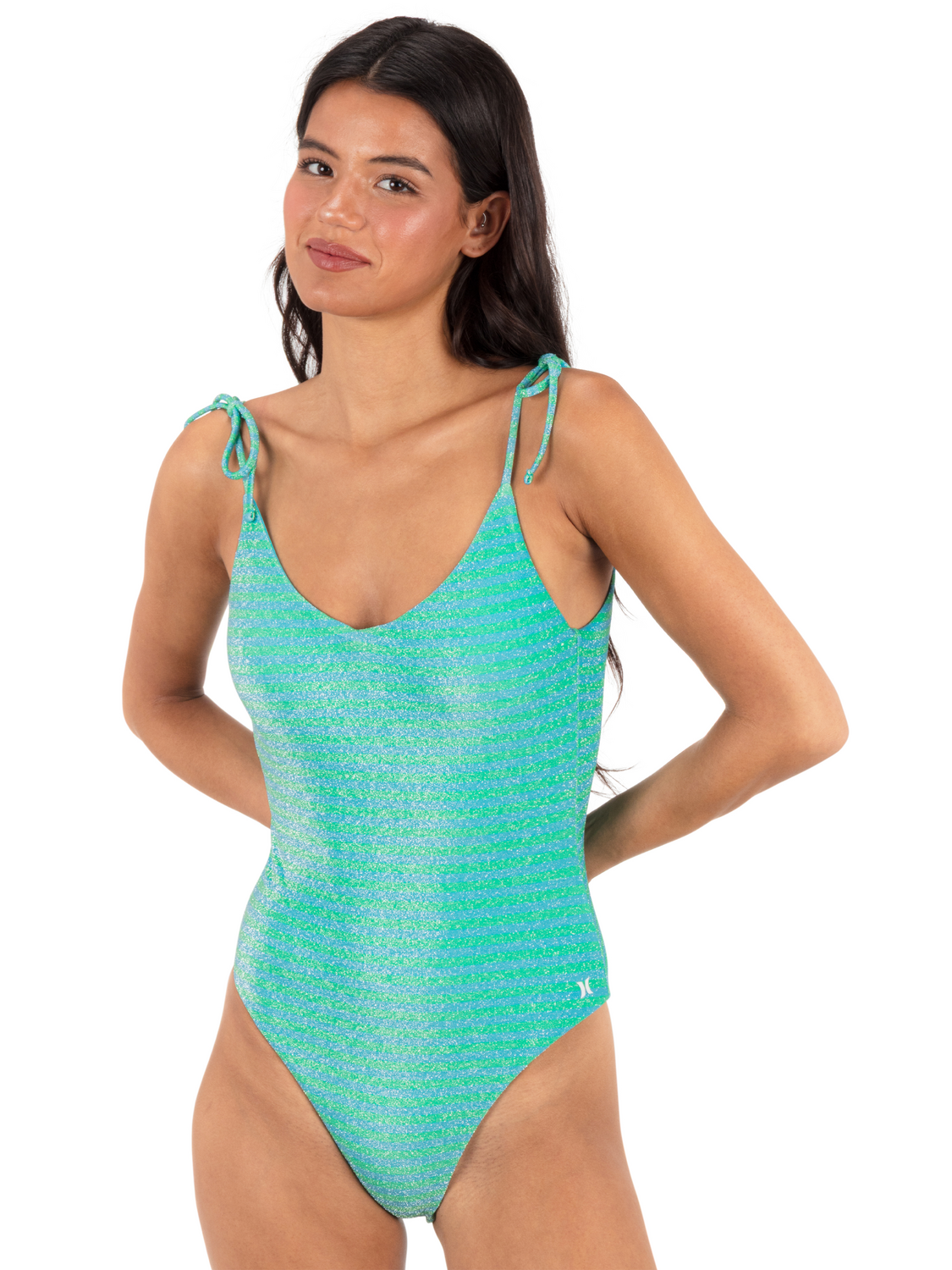 Shine Stripe Cheeky One Piece