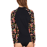Hibiscus Dream Long Sleeve Front Zip Rashguard