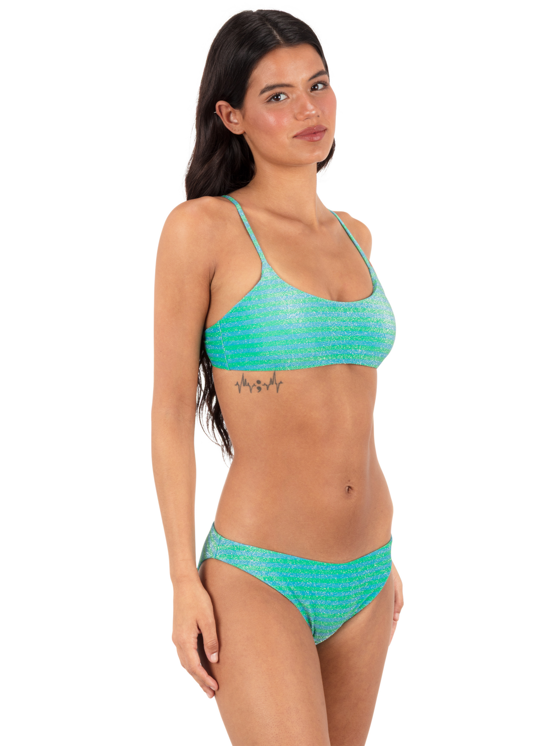 Shine Stripe Scoop Front Bralette